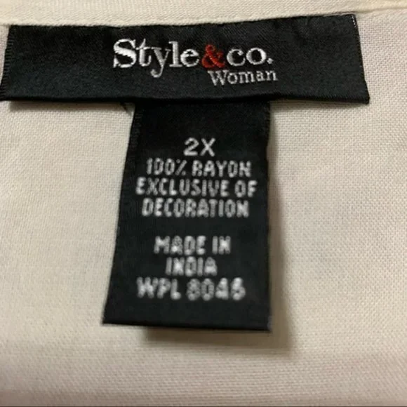 Style & Co Boho Embroidered Fringe Top - Picture 5 of 5